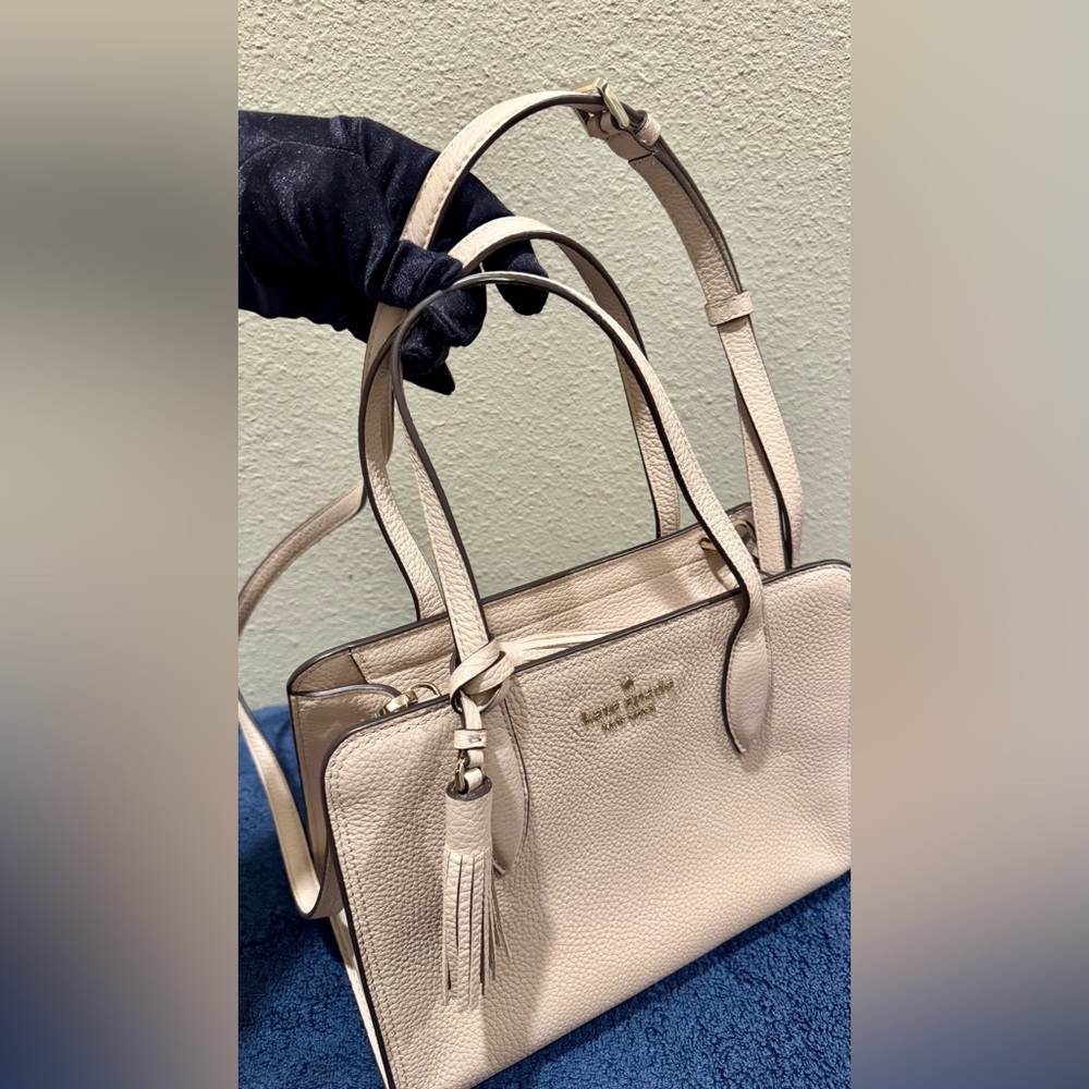 Kate Spade Rowe Medium Satchel Blush Pink Pebbled Leather with Crossbody Strap - Picture 5 of 9